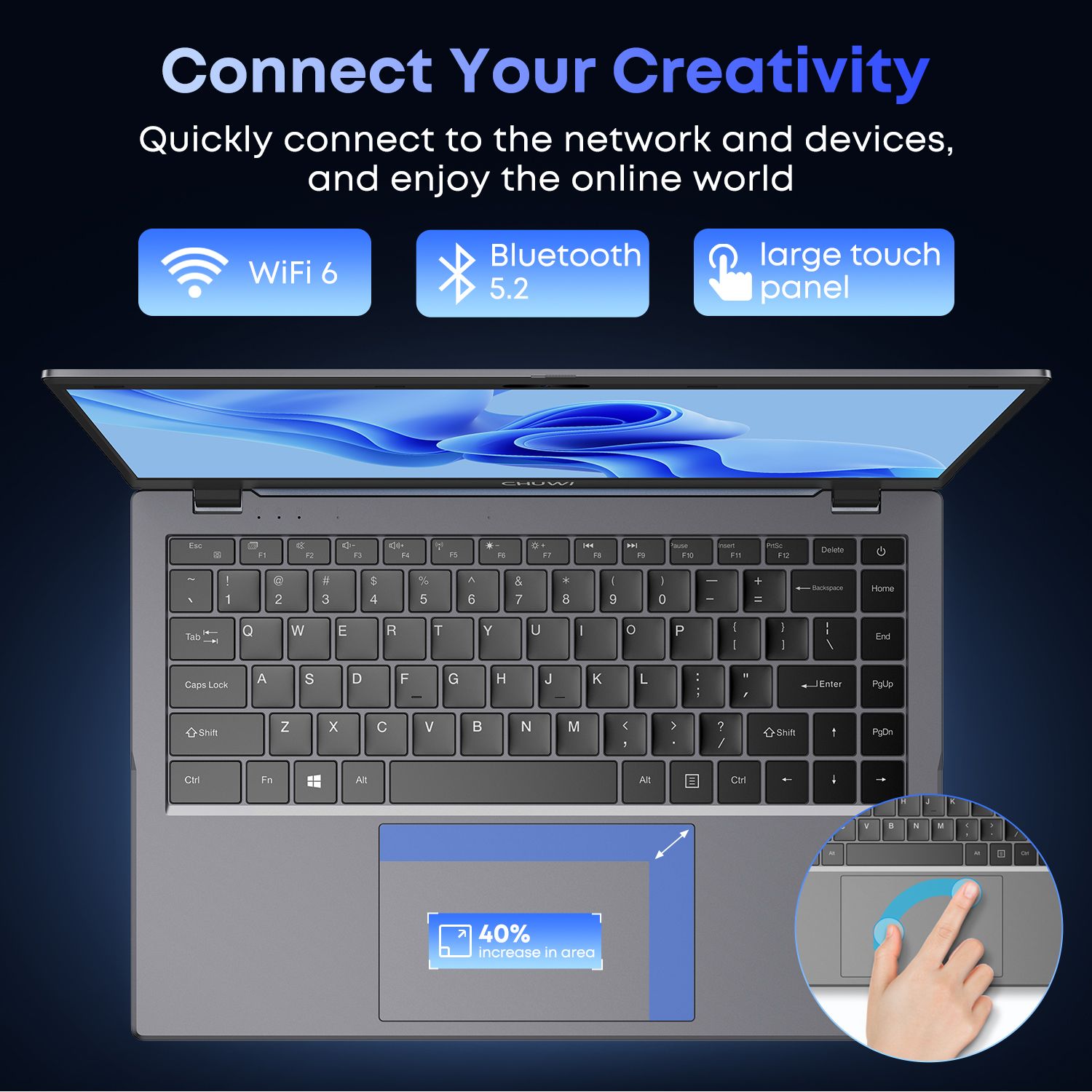 Brand new Chuwi Gemibook XPro N100 ultrabook: (Fast kama i5-8th Gen), 8GB+256GB SSD, 14" Full HD Ultrabook with Long Battery Life & Free Official Win 11 system WiFi6 Bluetooth 5.2