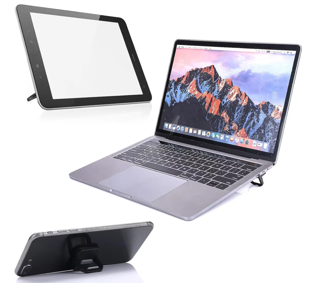 Self-Adhesive Mini Portable Laptop Stand, Invisible Computer Stand, Foldable Ergonomic Desktop Stand, Compatible with MateBook X pro, D14, MacBook Air Pro,XPS,More 10-17inch Laptop, Tablets, iPad