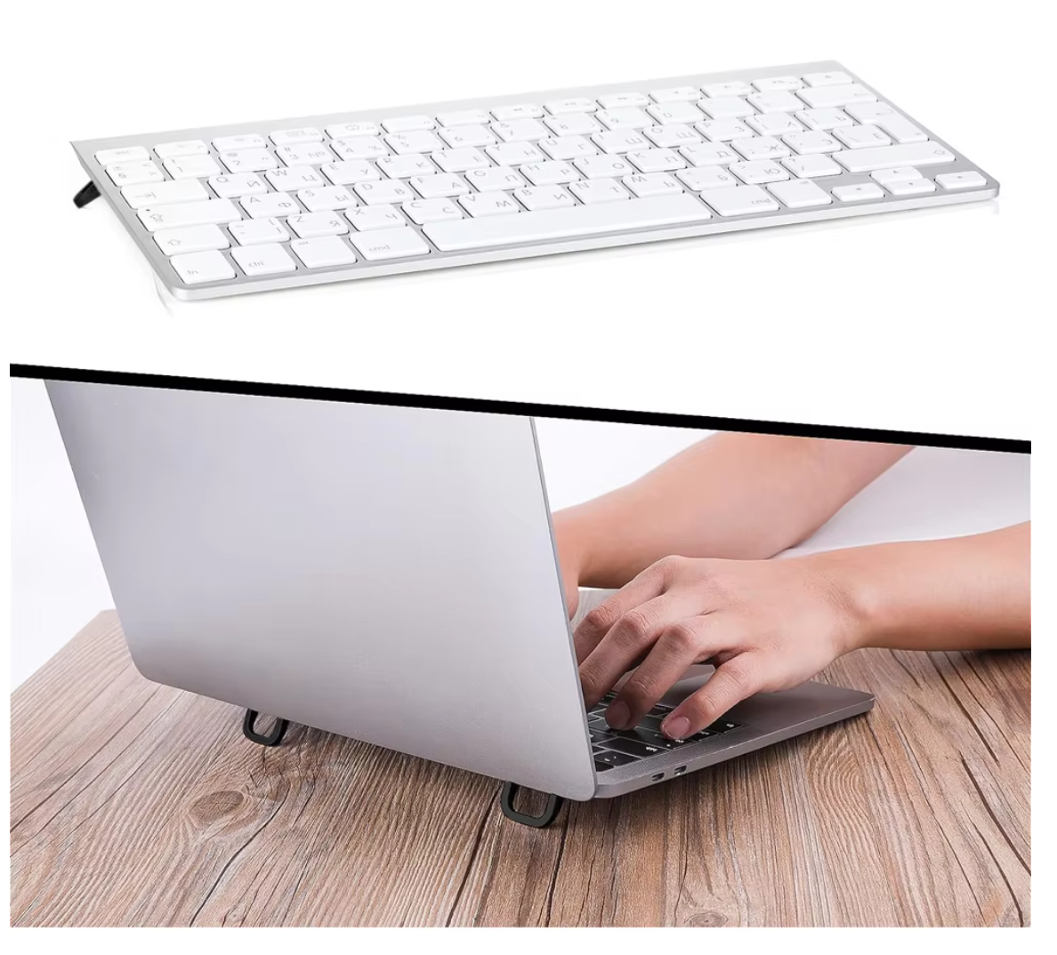 Self-Adhesive Mini Portable Laptop Stand, Invisible Computer Stand, Foldable Ergonomic Desktop Stand, Compatible with MateBook X pro, D14, MacBook Air Pro,XPS,More 10-17inch Laptop, Tablets, iPad