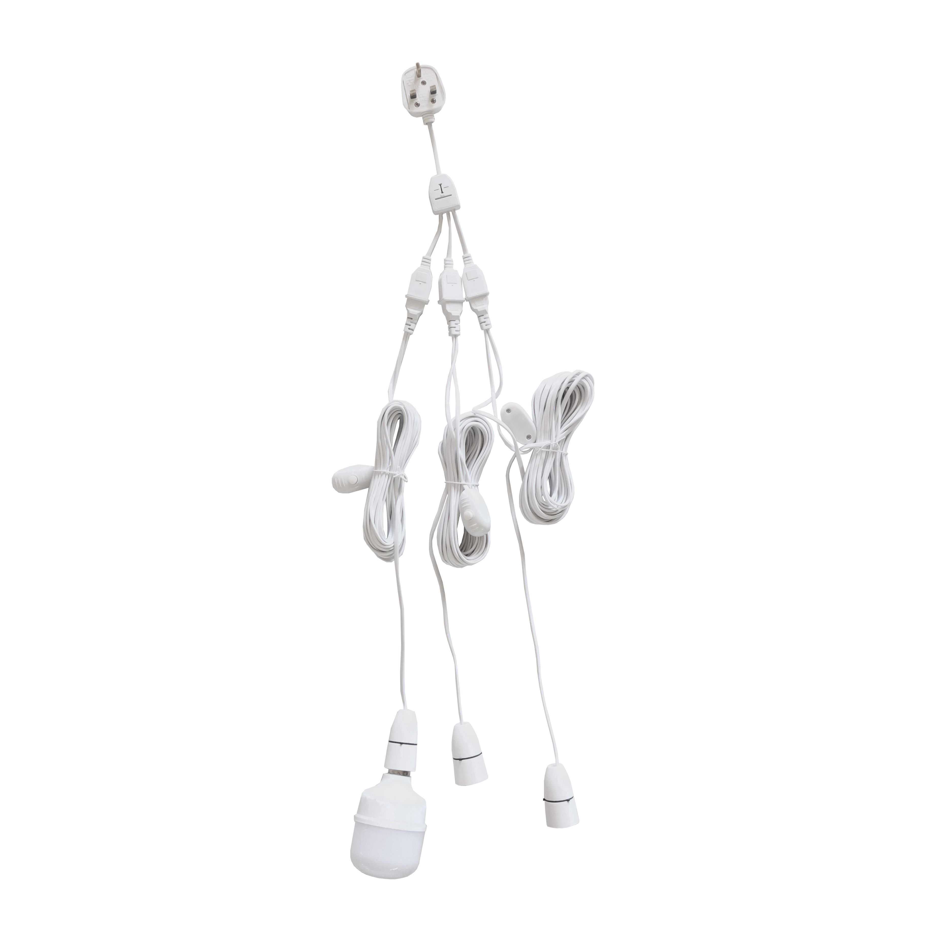 Hithium 10 meters 3 extention solar bulb socket  Screw Socket LED Halogen Light Bulb Lamp Holder Converter Adapter