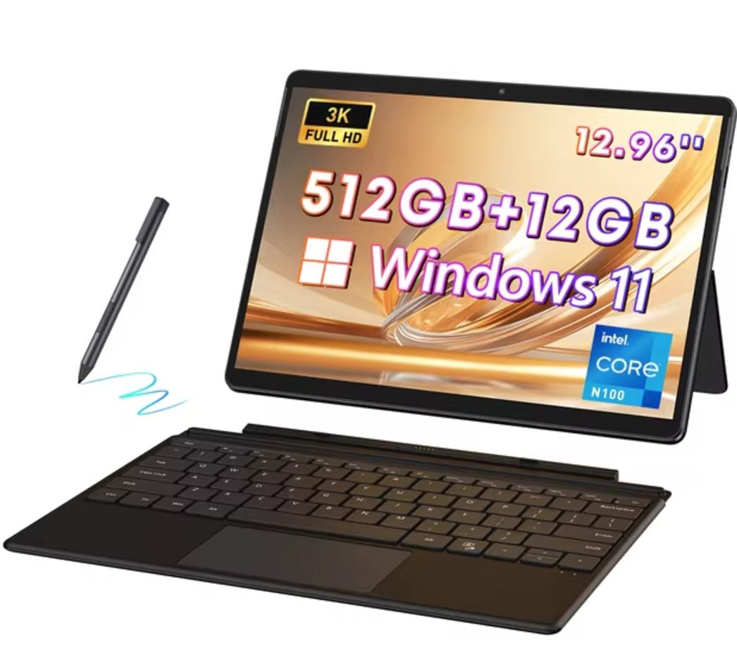 Brand Tablet PC Chuwi Hi 10Max 13 3:2 3k metal Tablet pc: 12GB+512GB SSD, UHD Backlit keyboard Battery 8h & Free Official Win 11 system WiFi6 Bluetooth 5.2 HP Dell Asus Lenovo Killer new laptop