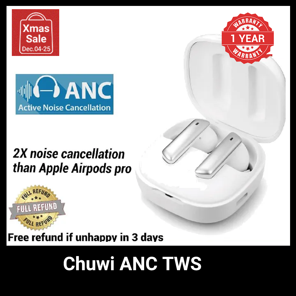 Chuwi ANC True Noise Cancellation earphone 3 ANC Modes press and switch TWS Earphone noise cancelling headphone earphone Bluetooth Earpods super long battery  Sports Hanging Ear