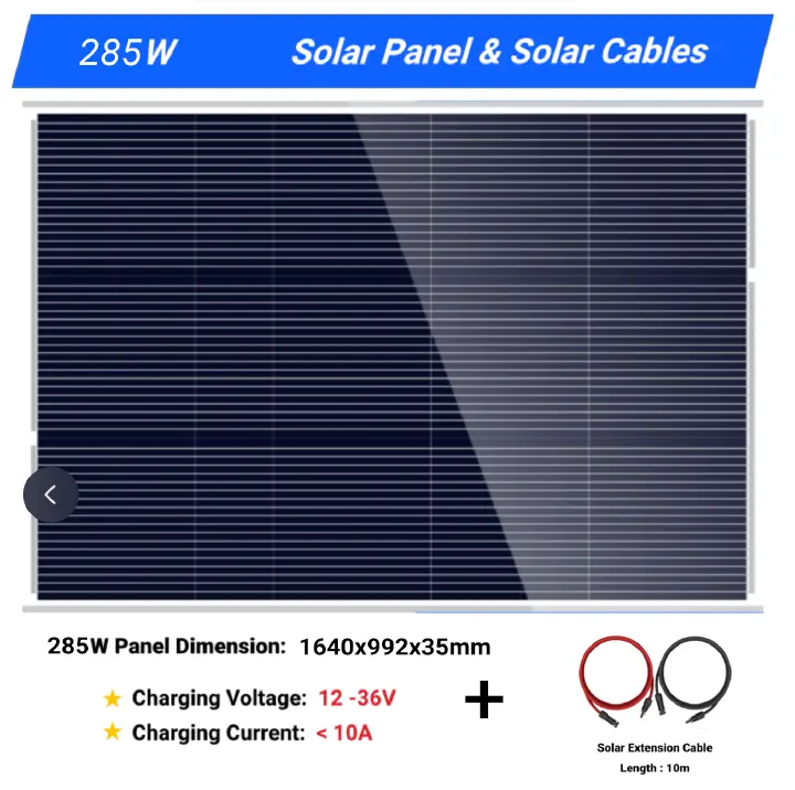 Hithium  285  WATTS 1 pcs SOLAR PANEL ALL WEATHER super durable and reliable for best using off grid no KPLC