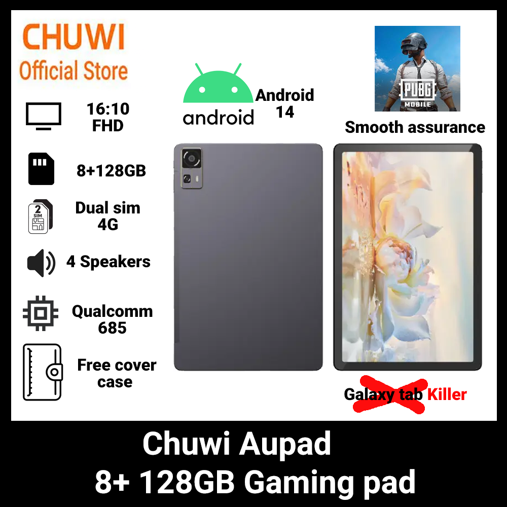 Brand new Chuwi Aupad tablet pc 11 INCH SCREEN 4G dual sim, 8GB RAM, 128GB STORAGE. 4 SPEAKERS, BLUETOOTH 5.0,  7000MAH all day BATTERY, Samsung, redmi,tecno killer, Tablet PC android 14 kid tablet pc