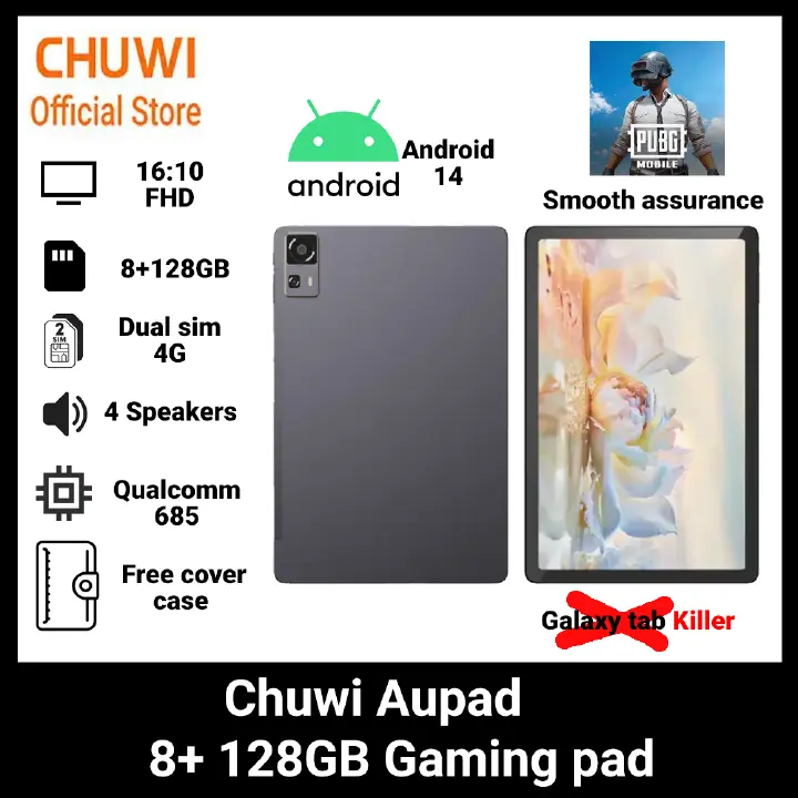 Brand new Chuwi Aupad tablet pc 11 INCH SCREEN 4G dual sim, 8GB RAM, 128GB STORAGE. 4 SPEAKERS, BLUETOOTH 5.0,  7000MAH all day BATTERY, Samsung, redmi,tecno killer, Tablet PC android 14 kid tablet pc