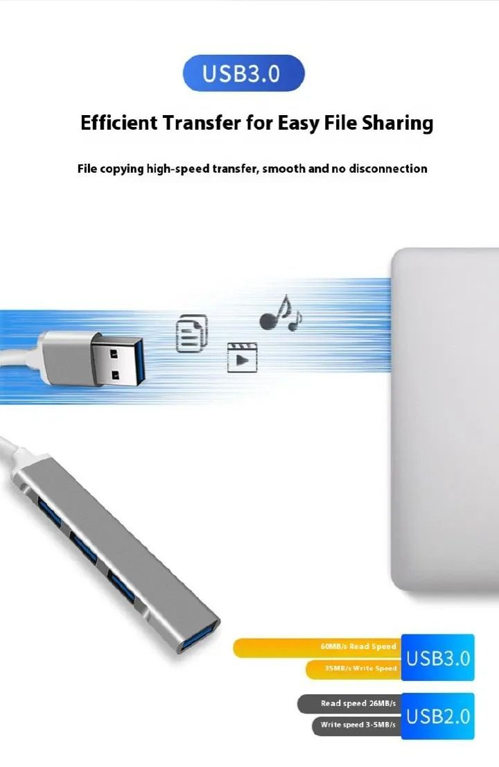 Chuwi USB3.0 extender USB expansion dock Multifunctional expansion hub computer USB disk conversion interface extension notebook splitter one to four