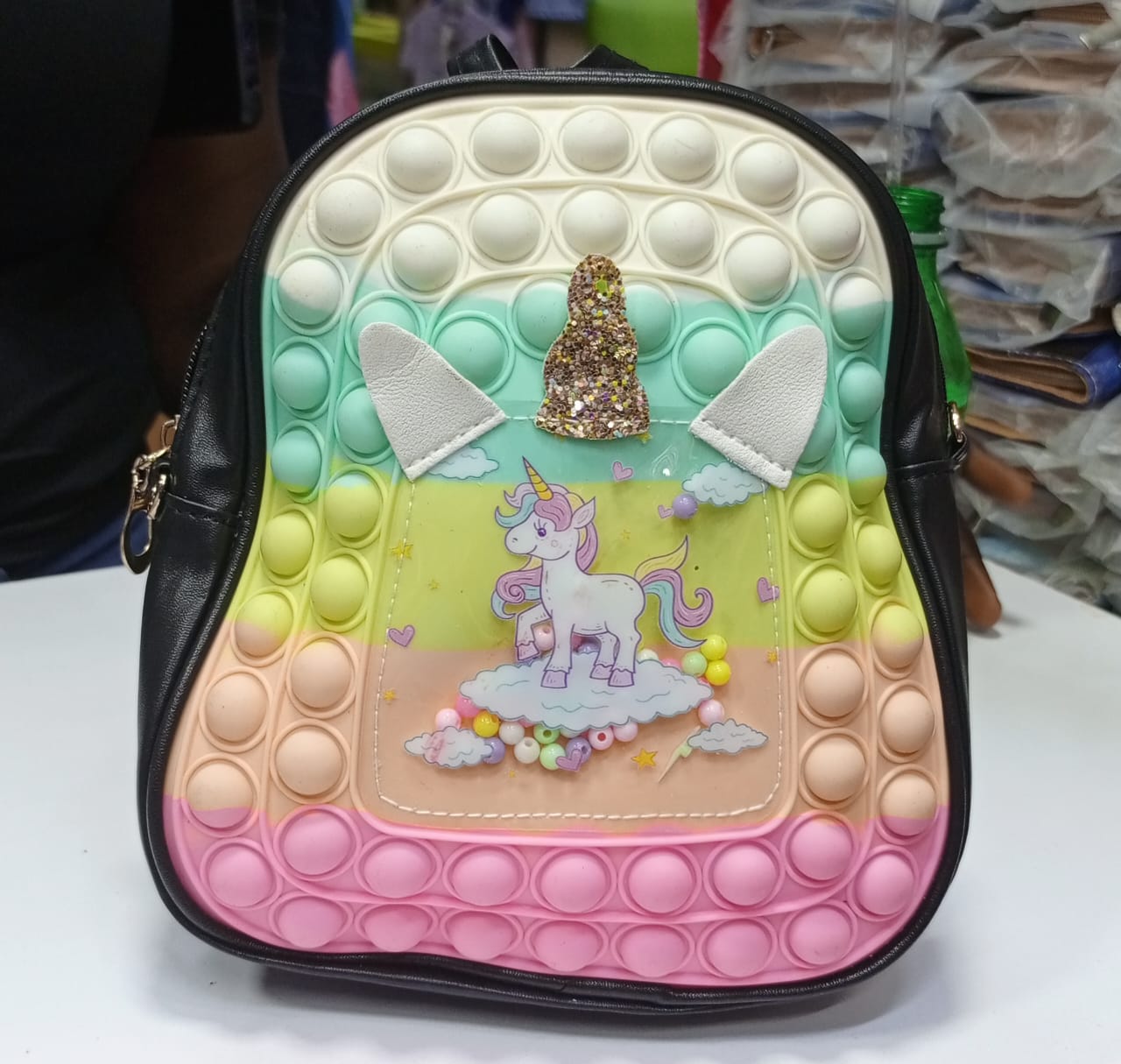 Unicorn Backpack Pop It Crossbody Handbag / School Bag