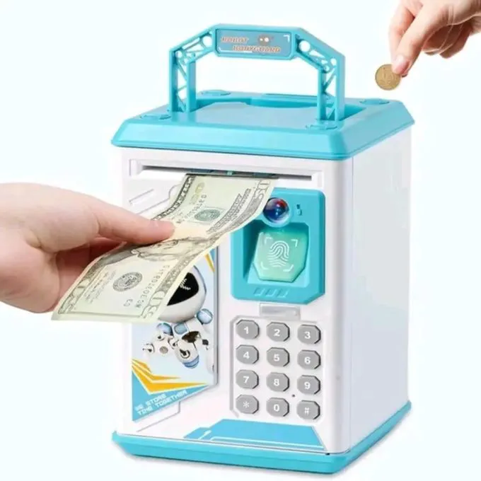 Electronic Piggy Bank ATM – Password & Fingerprint Money Box for Cash & Coins