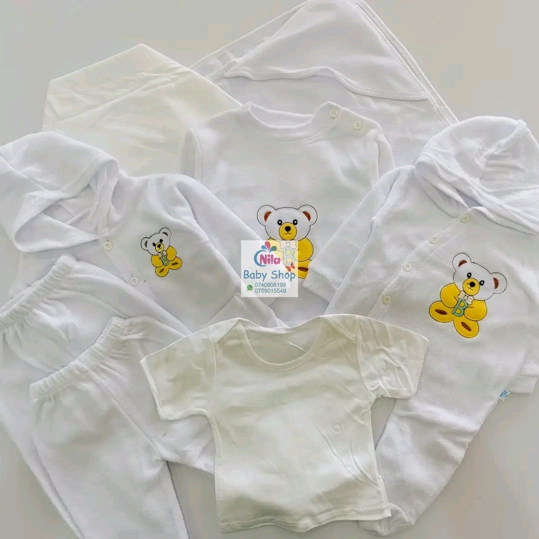 Fashion 8 pc Newborn receiving set unisex .Unisex durable and of very high-quality Machine washable and re-usable .Stylish and very warm for your new born. They are perfect for new born babies
