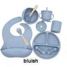 Baby Weaning Silicone Feeding Set - Made of BPA free, 100% food grade material safe in microwave and refrigerator