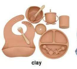 Baby Weaning Silicone Feeding Set - Made of BPA free, 100% food grade material safe in microwave and refrigerator