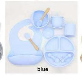 Baby Weaning Silicone Feeding Set - Made of BPA free, 100% food grade material safe in microwave and refrigerator