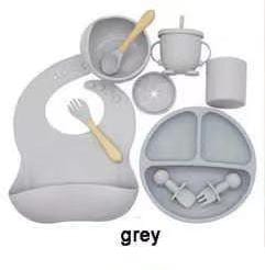 Baby Weaning Silicone Feeding Set - Made of BPA free, 100% food grade material safe in microwave and refrigerator