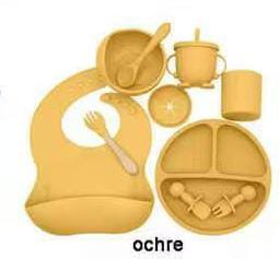 Baby Weaning Silicone Feeding Set - Made of BPA free, 100% food grade material safe in microwave and refrigerator