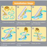TOYS Small Ducks Climbing Toys, Electric Llittle Duck Climbing Stairs Toy, Funny Duck Roller Coaster Track with 9 Ducks LED Lights & Music Button, Small Duck Slide Toy for Toddlers Kids and Baby