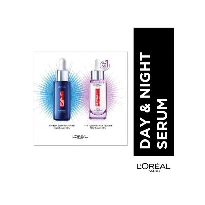 【New Year Sale】L'Oreal Paris Revitalift Filler Day & Night Anti-Wrinkle Serum Kit