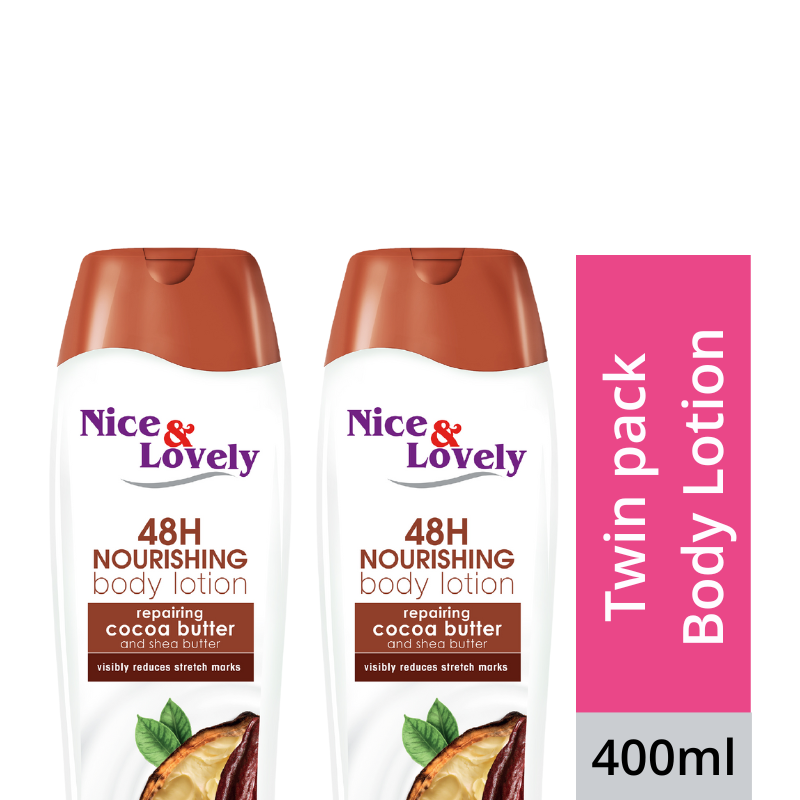 【Pack of 2】Nice & Lovely Cocoa Butter 400ml lotion Pack of 2