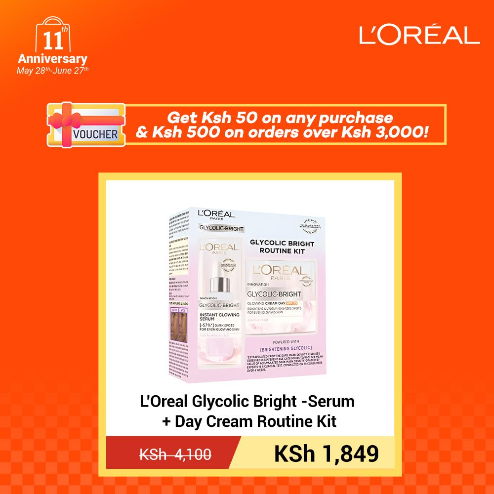 【Discounted】L'Oreal Glycolic Bright -Serum + Day Cream Routine Kit