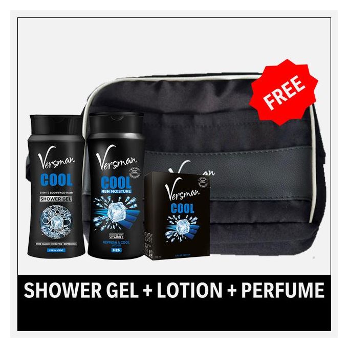VERSMAN Swagger Sack: Cool 400ml Lotion + Shower Gel + Perfume (Pack of 3)
