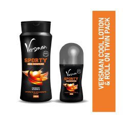 VERSMAN Sporty 400ml Lotion + Roll On(Pack of 2)
