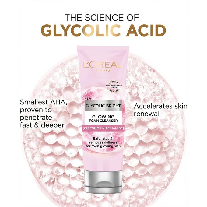 【Discounted】L'Oreal Paris GLYCOLIC BRIGHT FACE CLEANSER FOAM 100ML
