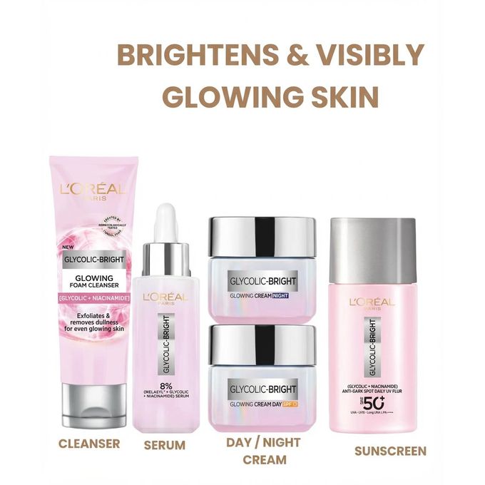 【Discounted】L'Oreal Paris GLYCOLIC BRIGHT FACE CLEANSER FOAM 100ML