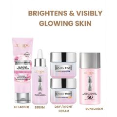 L'Oréal Paris Glycomplete Day & Night Kit, Glycolic Bright Cleanser 100ml, Glycolic Bright Melasyl Serum 30ml, Glycolic Bright Day Cream 50ml, Glycolic Bright Night Cream 50ml