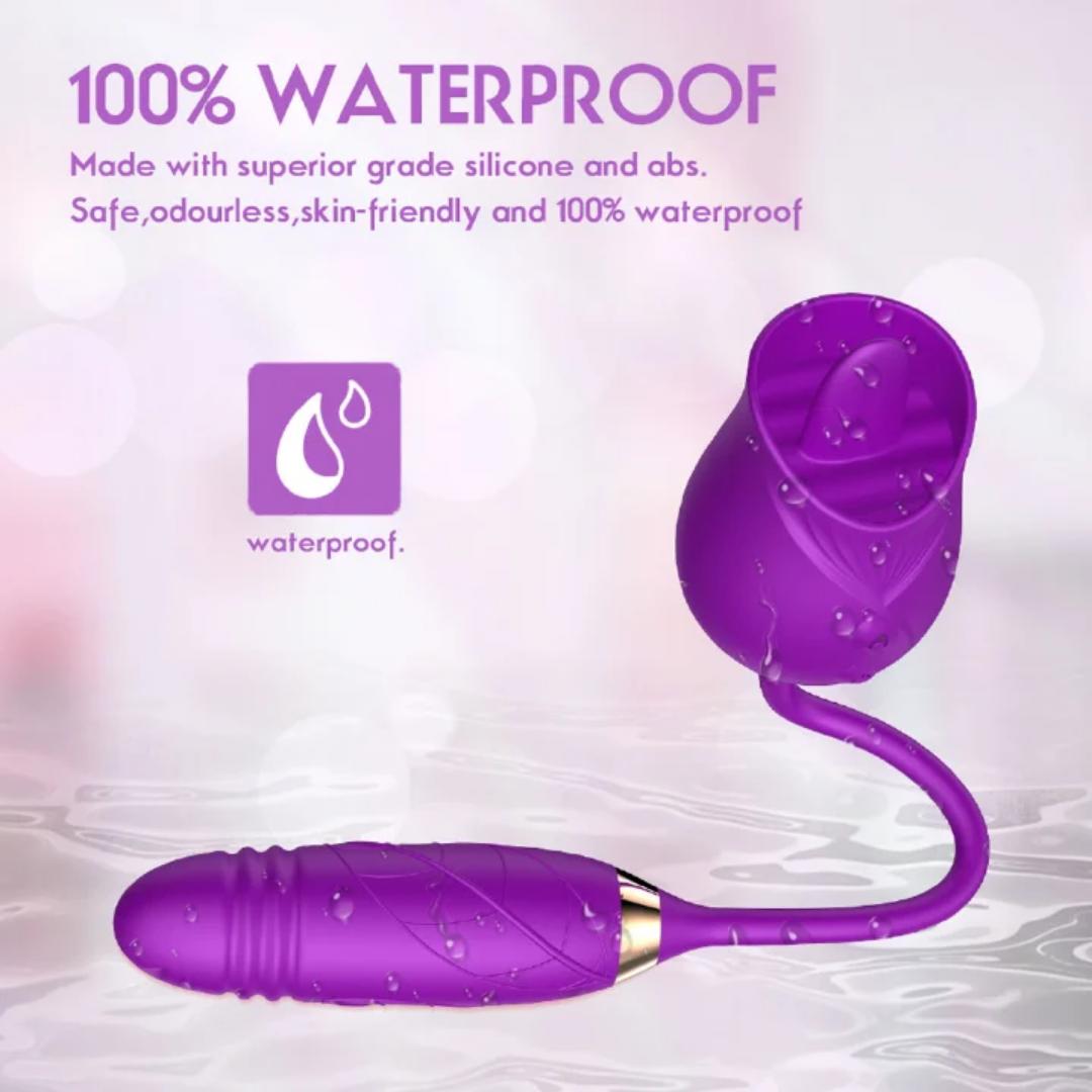 Rose Toy Vibrator Thrusting G Spot Dildo Clitoral Licking Stimulator Anal Plug Oral Tongue Adult Teasing Sex Toys for Women Couple Masturbation - image 10