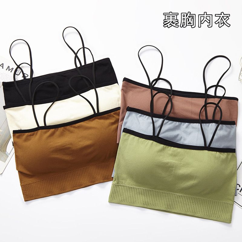 3PCS New seamless one-piece camisole strapless lingerie for girls, sexy, sporty, chest hugging, beautiful vest, bra lingerie for women black one size fits all