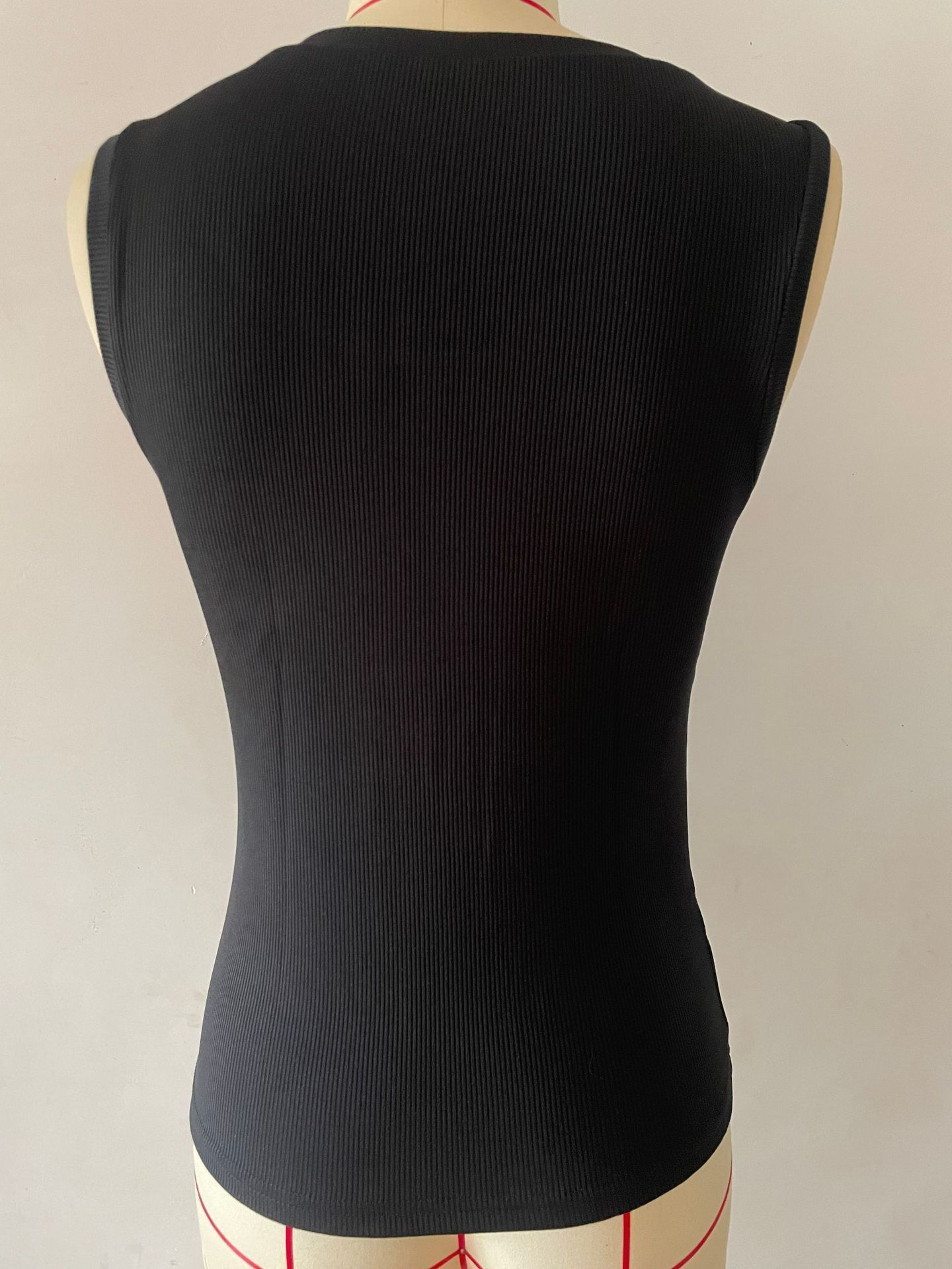 2025 Amazon Europe and America's new cross-border square neck small tank top for women, wearing a suit for the inside and summer, and a base top for the outside black S