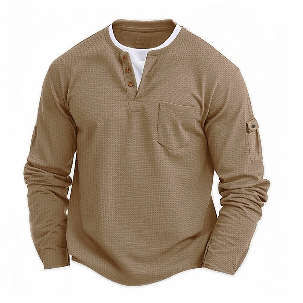 Cross border men's T-shirt, two pieces, double-layer V-neck, autumn and winter style, fashionable splicing, plus size base shirt, long sleeved T-shirt for men military green S