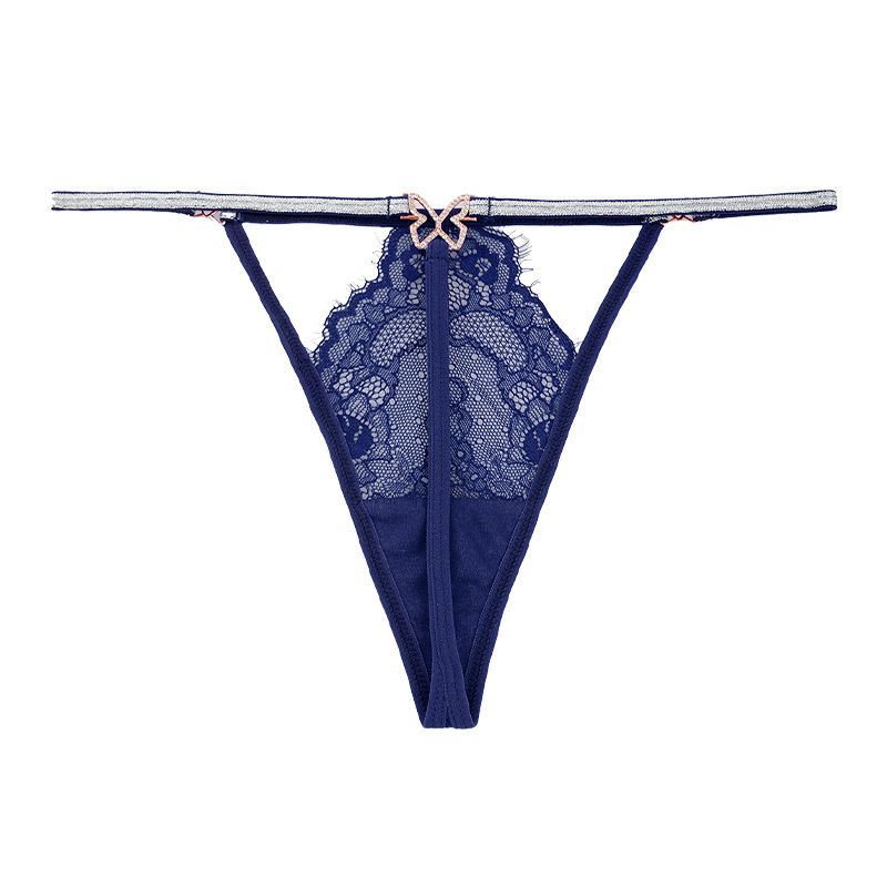 2*PC Cross border exclusive sexy lace European and American thong, Amazon hot selling fine strap seamless foreign trade women's sexy underwear Style_1 S