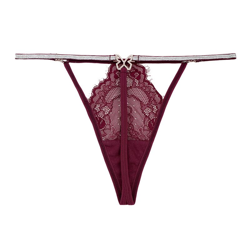 2*PC Cross border exclusive sexy lace European and American thong, Amazon hot selling fine strap seamless foreign trade women's sexy underwear Style_1 S