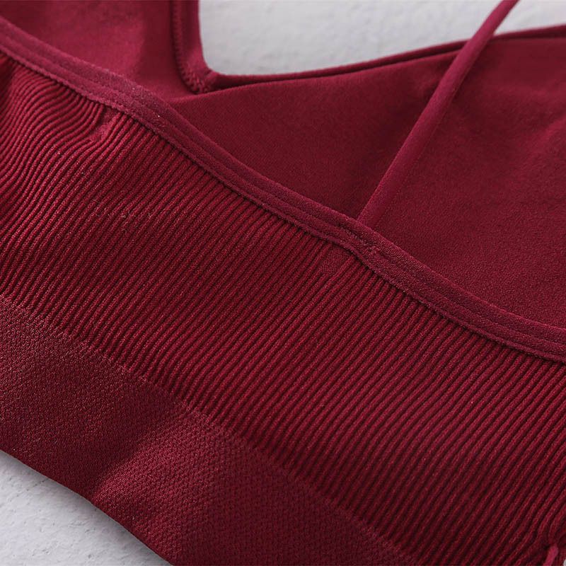 Cross border ribbed foreign trade chest wrapped girl student vest without steel ring bra sports bra beautiful back suspender for women black one size fits all