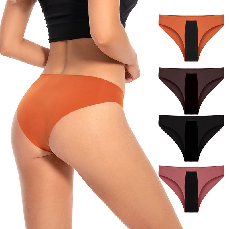 Cross border plus size women's underwear, physiological underwear, adhesive underwear, women's menstrual flow, postpartum recovery, triangular underwear, women black 2XL