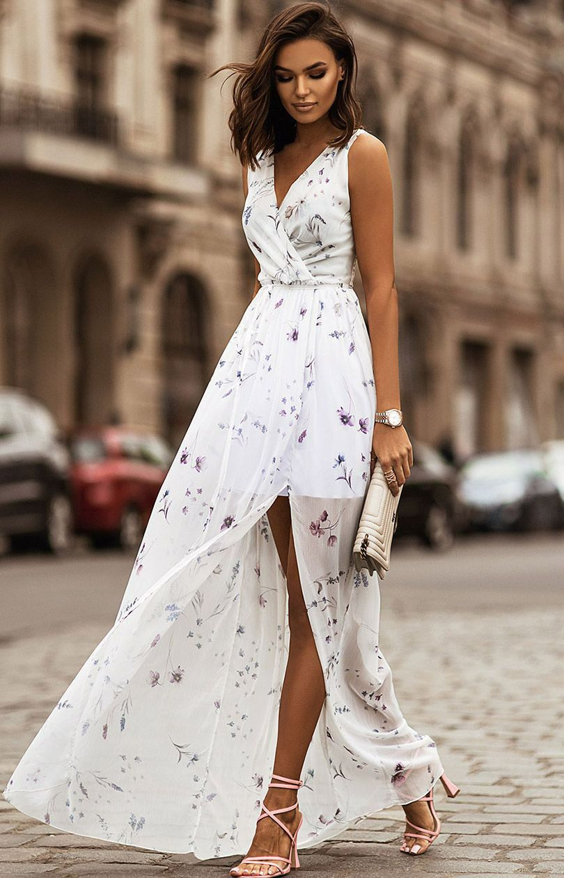 2024 New Independent Station Wish Amazon Hot selling Chiffon Printed Strap Dress for Foreign Trade Women's Clothing black S