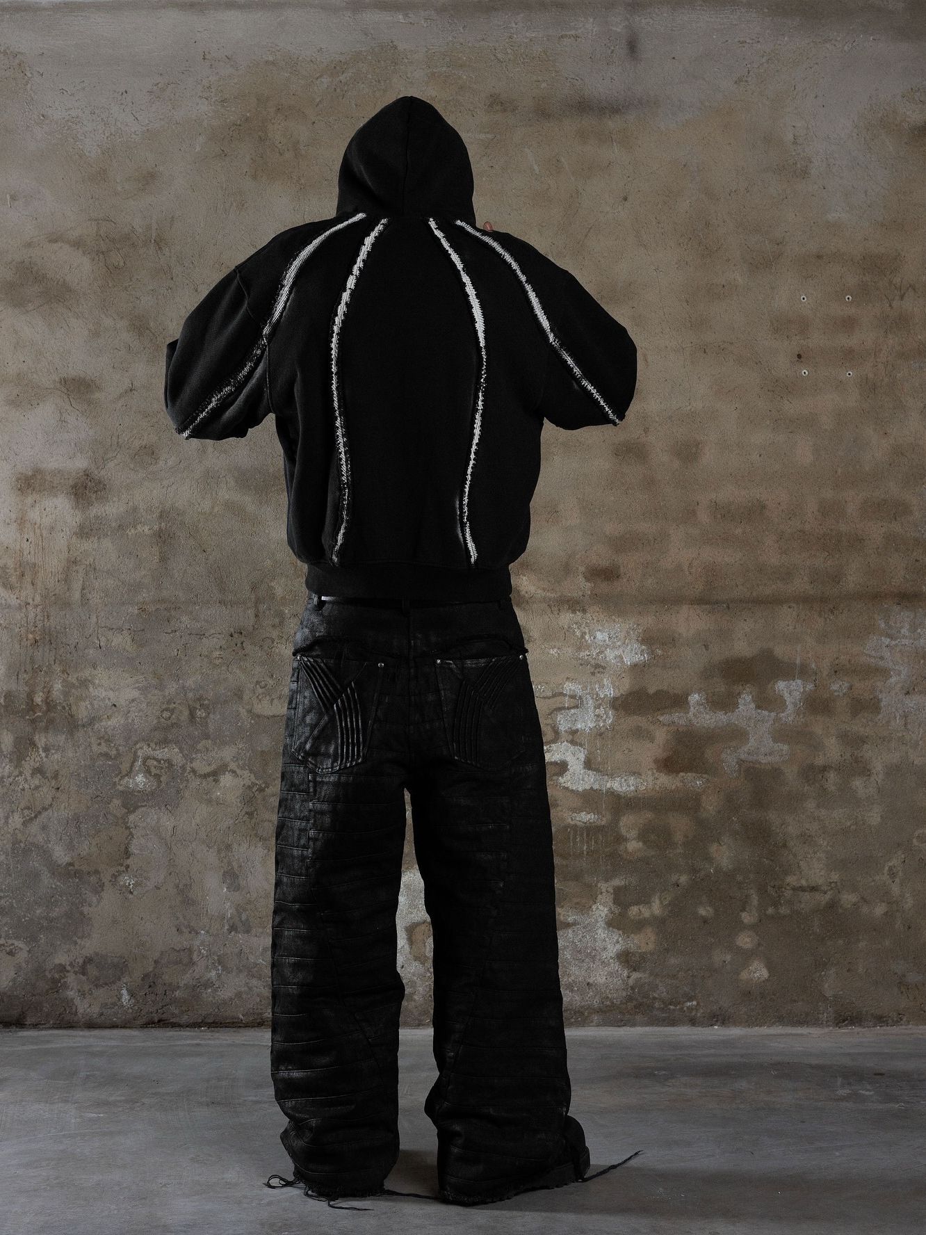 American retro high street dark punk design trendy brand men's and women's loose hooded sweatshirt fashionable and versatile Hei S