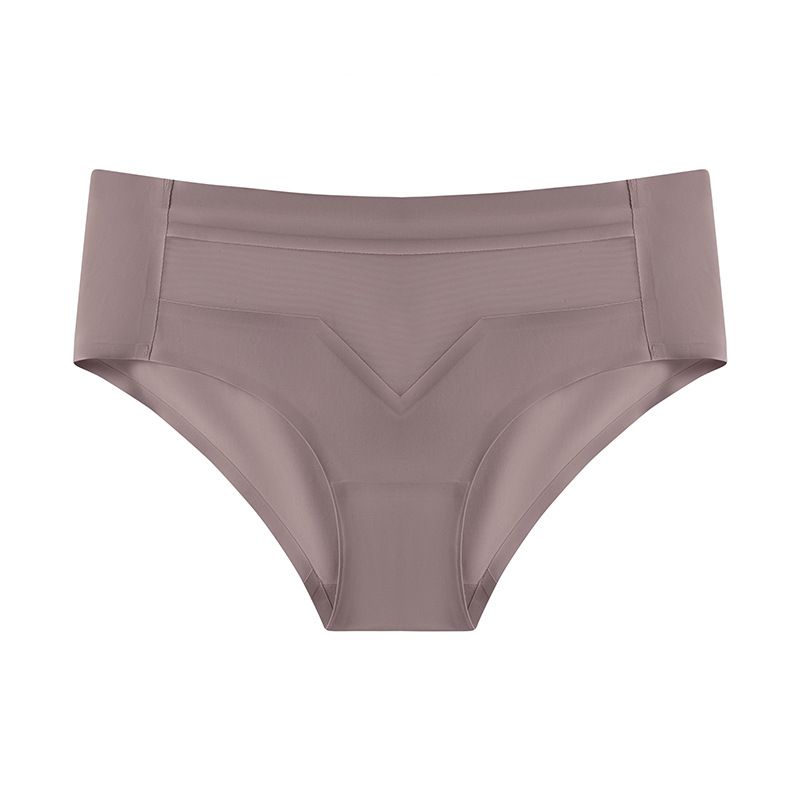 Cross border wholesale of European and American mid waist ice silk seamless pure cotton crotch sports underwear, quick drying breathable yoga women's underwear black S