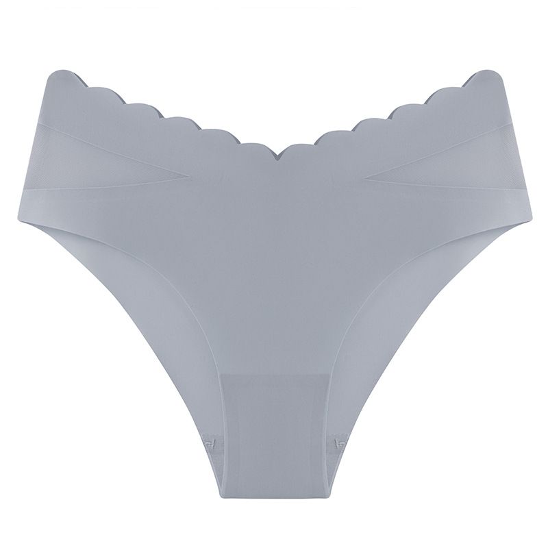 Cross border wholesale of European and American mid waist ice silk pure cotton antibacterial crotch women's underwear one-piece seamless sexy girl underwear pink S