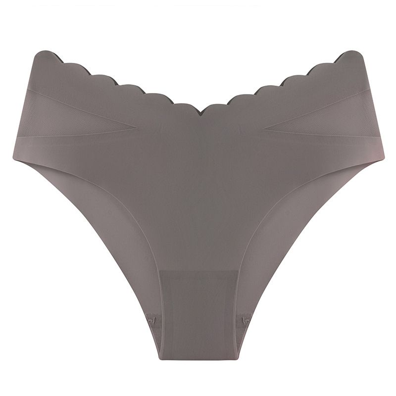 Cross border wholesale of European and American mid waist ice silk pure cotton antibacterial crotch women's underwear one-piece seamless sexy girl underwear pink S