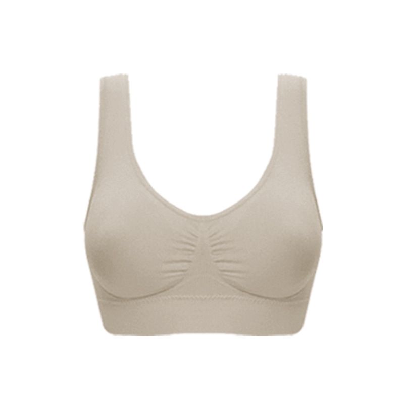 Cross border wholesale Genie Bra plus size seamless comfortable women's bra single-layer yoga sports bra vest black M