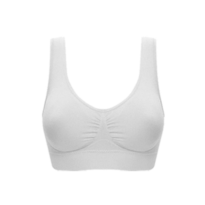 Cross border wholesale Genie Bra plus size seamless comfortable women's bra single-layer yoga sports bra vest black M