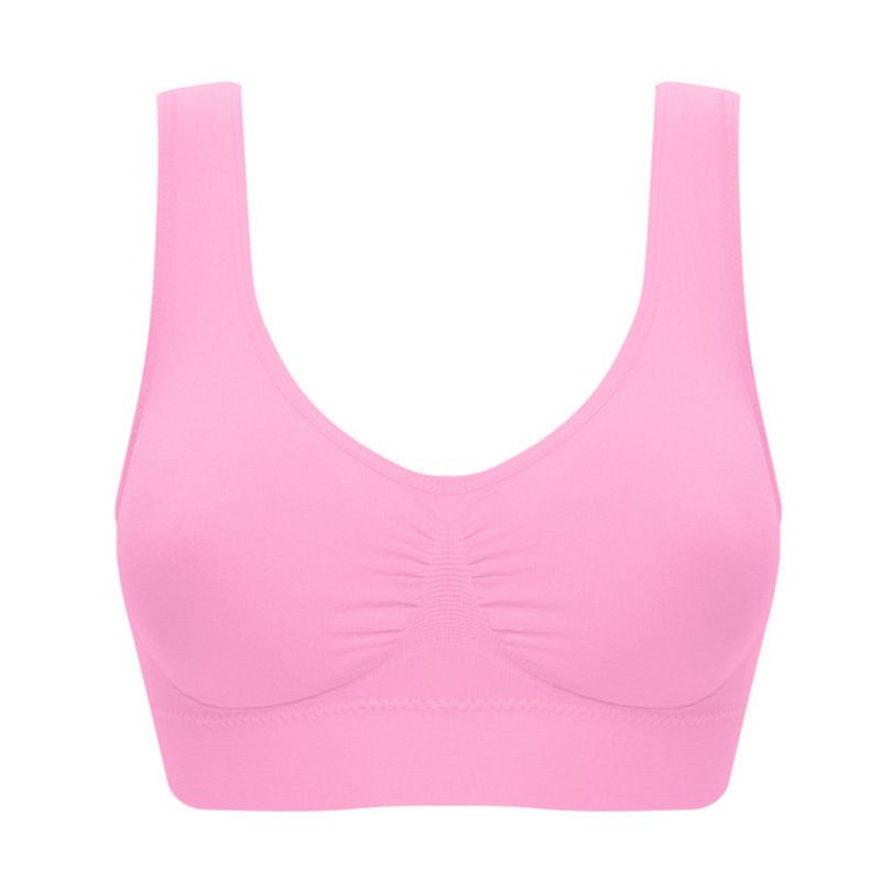 Cross border bra without chest cushion, single-layer vest, plus size yoga, fitness, sports bra, women's sleep comfort, sports bra black M