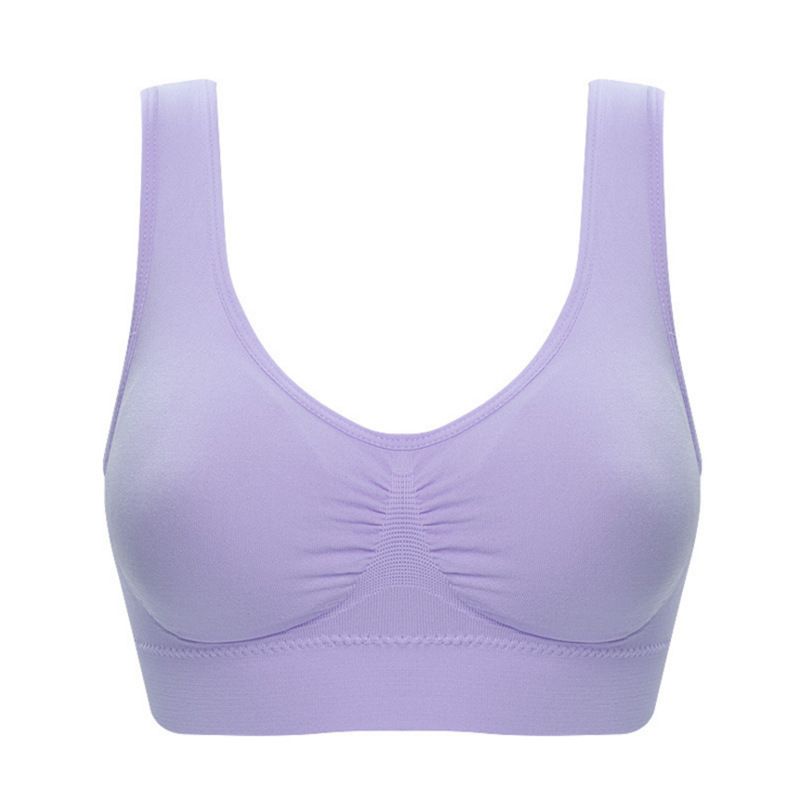 Cross border bra without chest cushion, single-layer vest, plus size yoga, fitness, sports bra, women's sleep comfort, sports bra black M