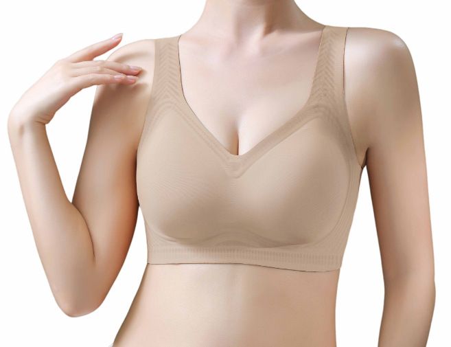 Fat 200 pounds plus fat, comfortable plus size underwear for autumn and winter, thin cut, big chest, small and gathered bra Style_1 M/34/75BCD