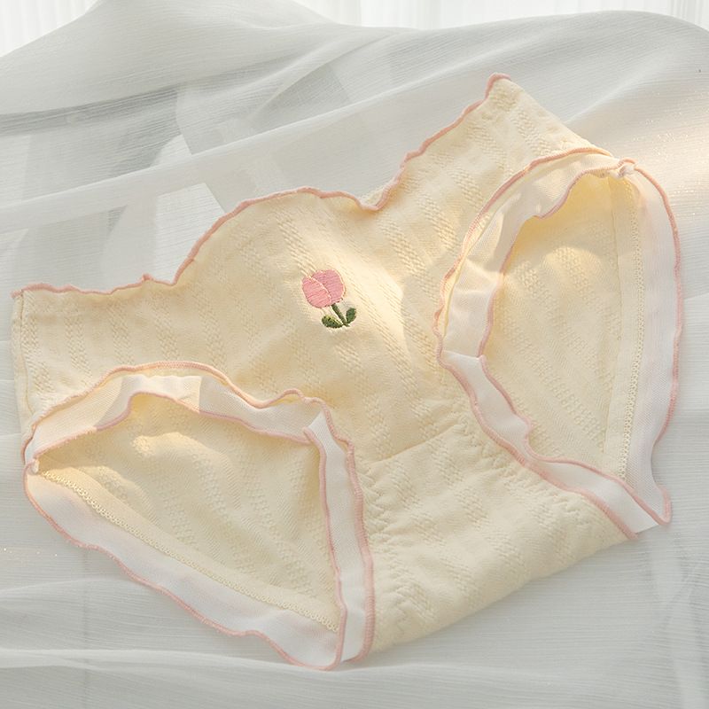 6*PC Original tulip A-class baby cotton girl underwear women's pure cotton crotch 5A full pants antibacterial mid waist triangular shorts Style_1 M