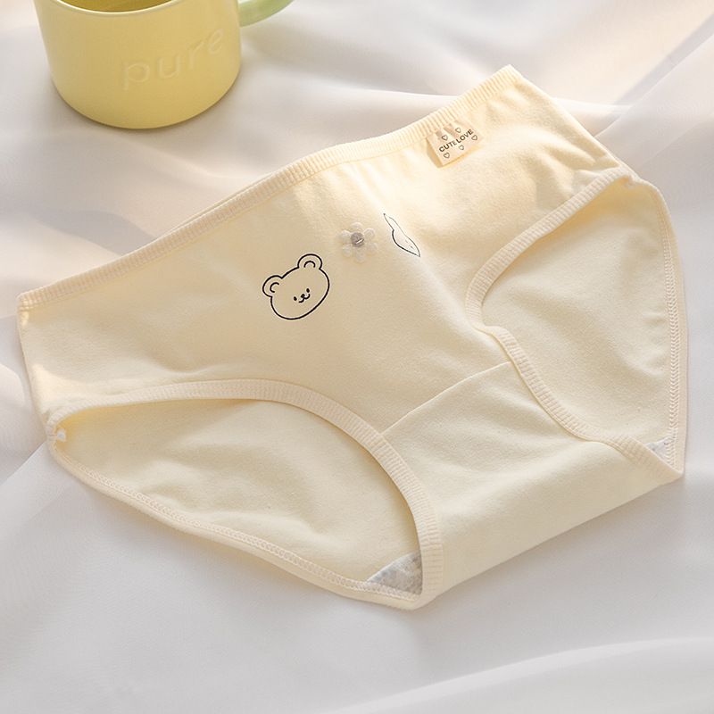 6*PC Tingweiya A-class baby cotton girl student underwear, pure cotton crotch, 5A full pants, antibacterial soft triangular waistband Style_1 M