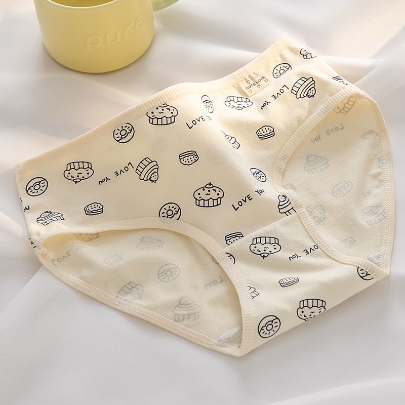 6*PC Tingweiya A-class baby cotton girl student underwear, pure cotton crotch, 5A full pants, antibacterial soft triangular waistband Style_1 M