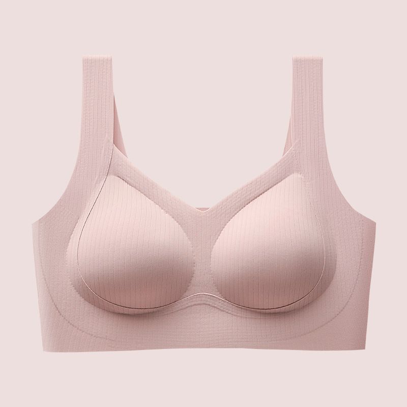 Striped lifting seamless underwear for women's beautiful back, chest wrapping, no steel ring, fixed chest pad, one-piece vest, sports bra black M [80-100 pounds]