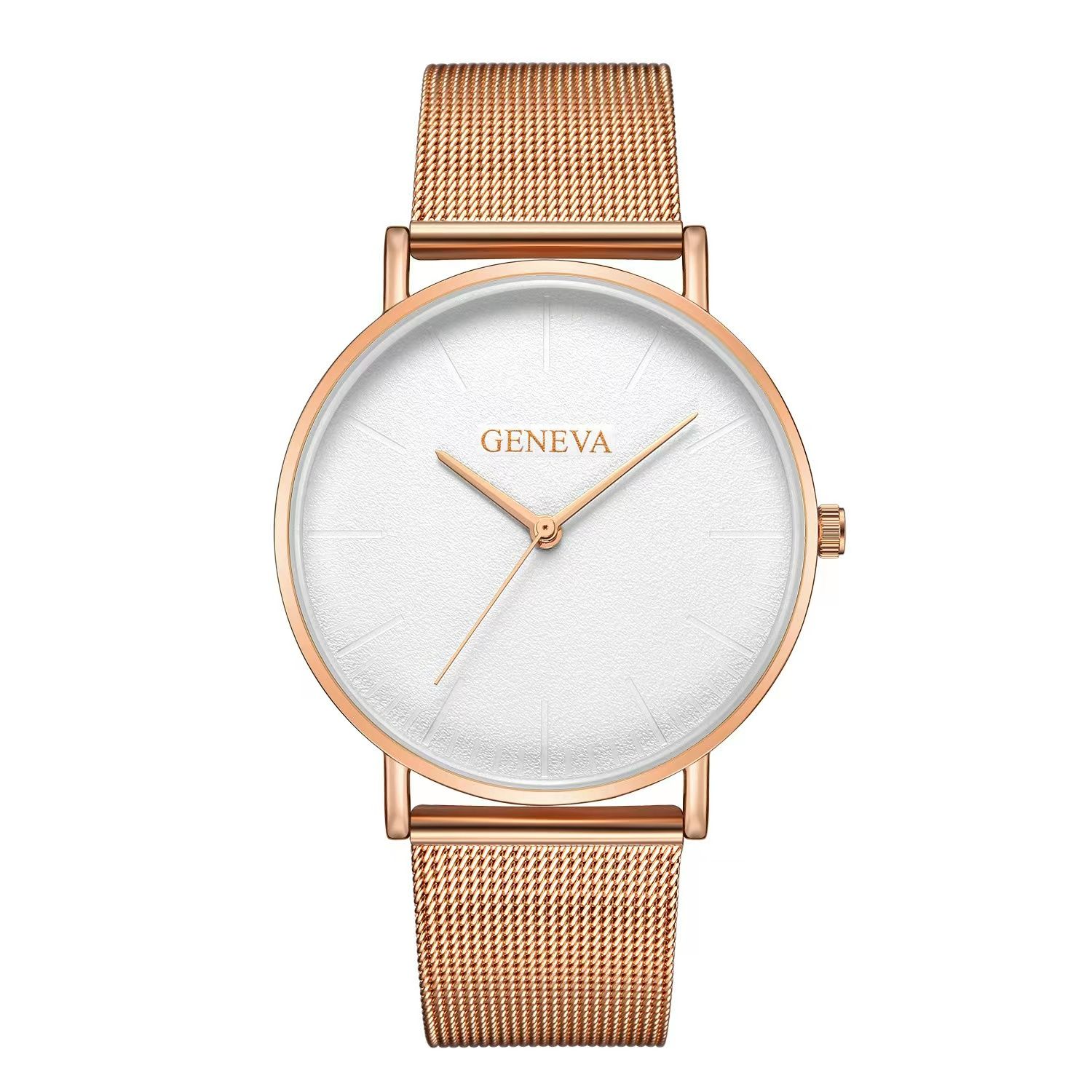 Lady Watch Women Female Classic Watches Stainless Quartz WristWatch Waterproof Wrist Watch Valentines Gift Fashion Luxury Rose Gold (Black Dia one size